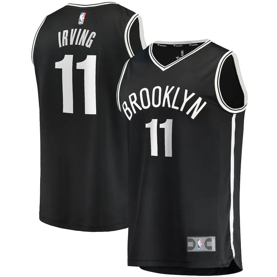 Men Brooklyn Nets #11 Kyrie Irving Fanatics Branded Black Fast Break Replica NBA Jersey